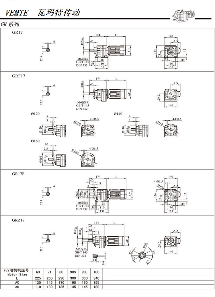 R17減速機(jī)圖紙，R00系列齒輪減速器尺寸圖