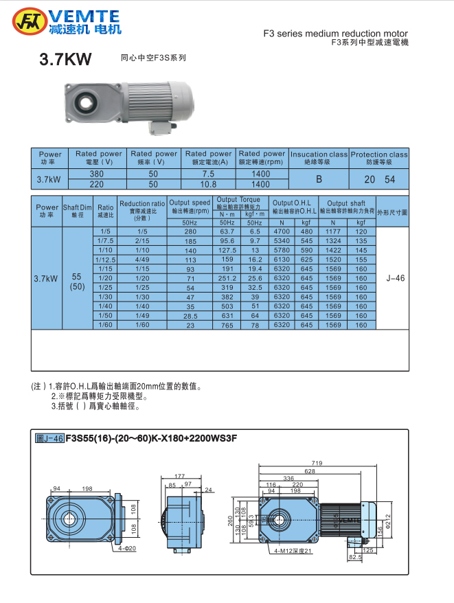 標準型3.7KW-空心軸